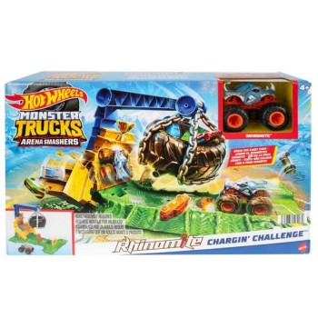 Hot Wheels Monster Trucks Arena Smashers, Desafio de Rhinomite - HTP18 - MATTEL