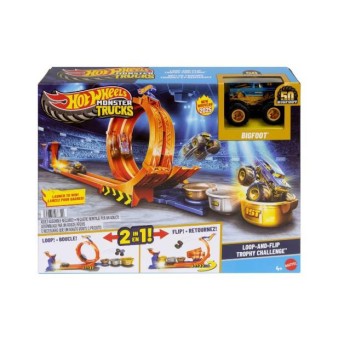 Hot Wheels - Pista Desafio de Troféu Monster Trucks Loop and Flip - JBX64 - Mattel