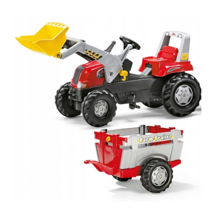 Tractor Rolly Junior com pá e reboque - 811397 - Rolly Toys 