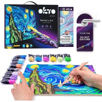 Kit de Arte Sensorial - Noite Estrelada, Van Gogh - 47537 - OKTO 