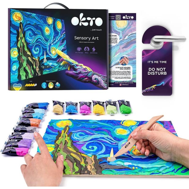 Kit de Arte Sensorial - Noite Estrelada, Van Gogh - 47537 - OKTO 
