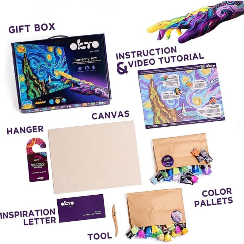 Kit de Arte Sensorial - Noite Estrelada, Van Gogh - 47537 - OKTO 