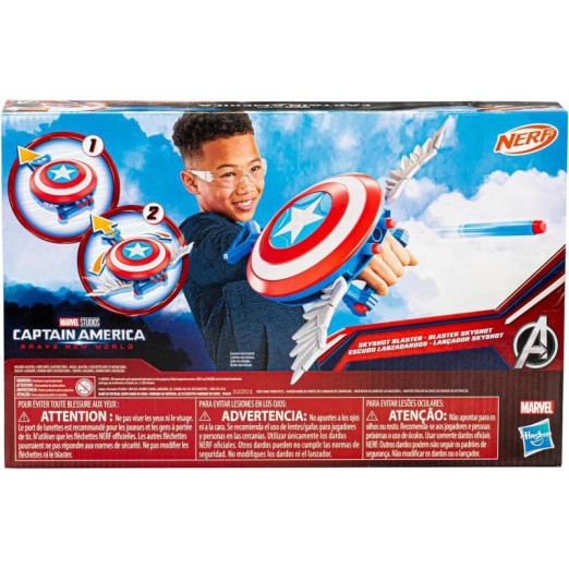 Nerf - Capitão America Brave New World - Escudo Lançador de dardos - E9302 - Hasbro