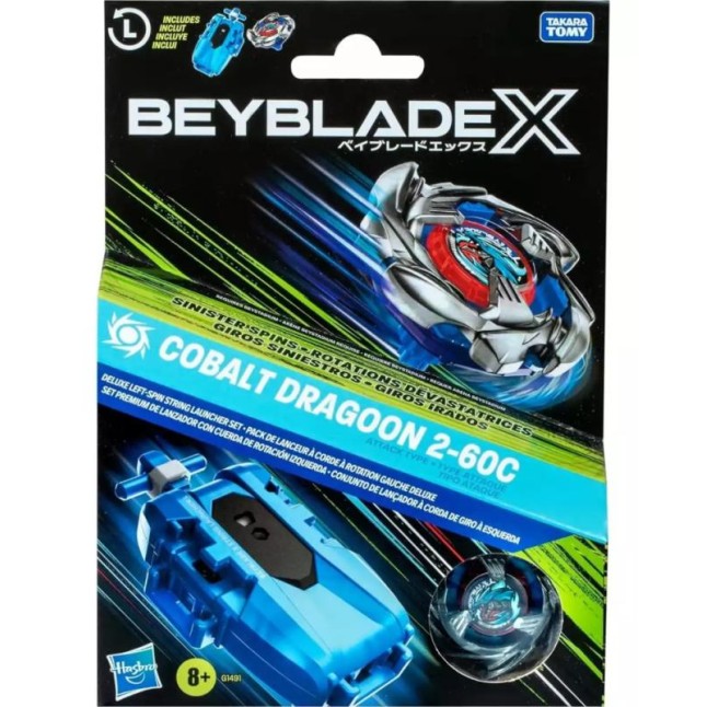 Beyblade X Set Premium Lançador com Cobalt Dragoon 