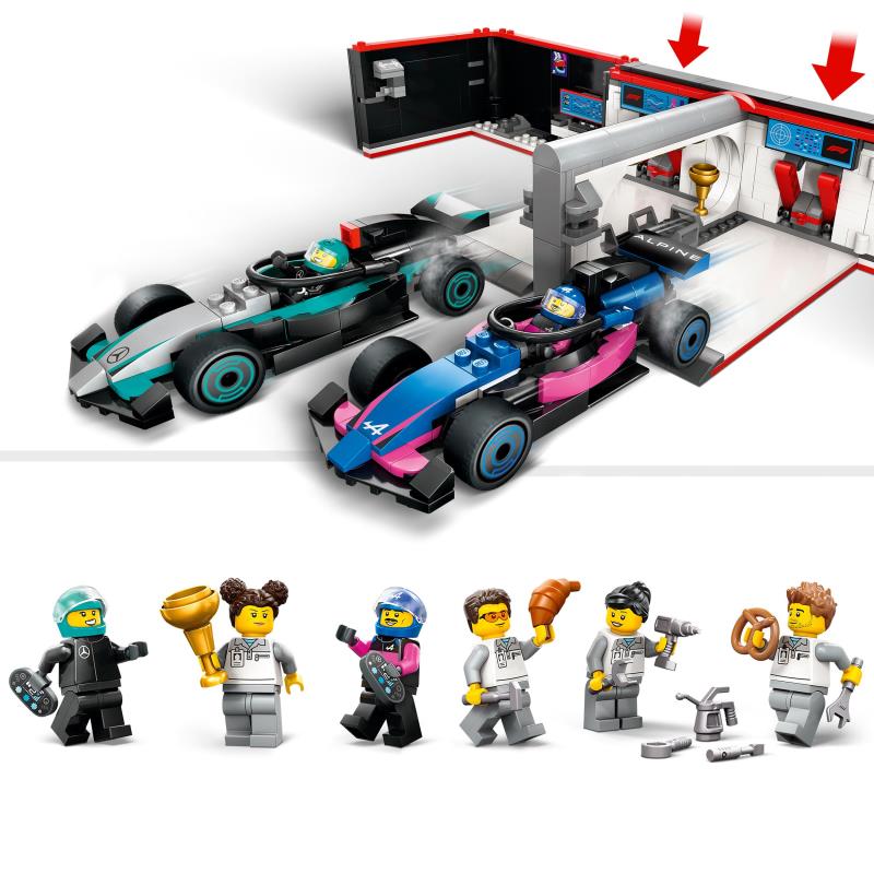  LEGO City - 60444 - Garagem de F1® e Carros da Mercedes-AMG e Alpine
