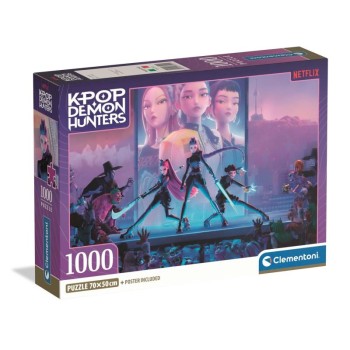 Puzzle 1000 Peças, K-Pop Demon Hunters - 37121- Clementoni