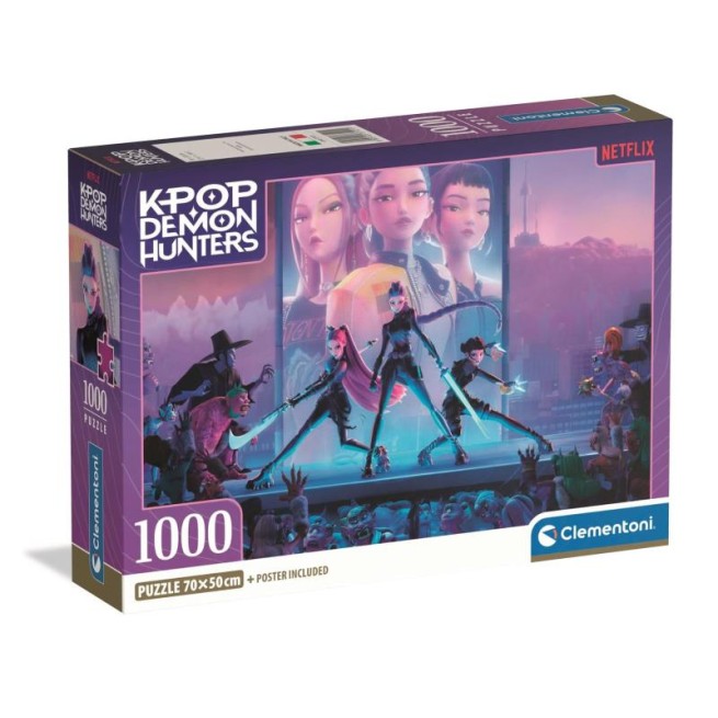 Puzzle 1000 Peças, K-Pop Demon Hunters - 37121- Clementoni