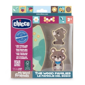 Famílias da Floresta, Pai urso e filhota em madeira - 12208 - CHICCO