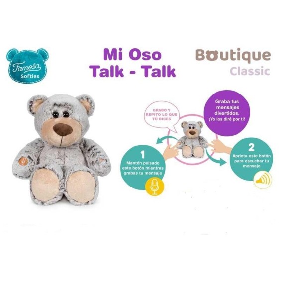 Urso peluche de 35cm falante - 760020370 - Famosa 