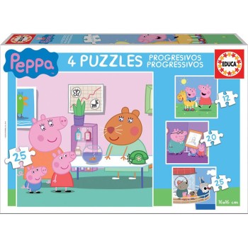 Educa Puzzles Progressivos Peppa Pig - 12+16+20+25 - 16817