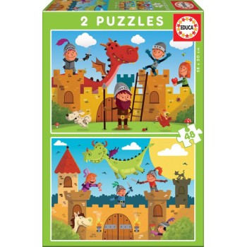Educa Puzzle 2x48  peças - 17151 - dragões 