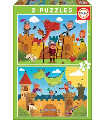Educa Puzzle 2x48  peças - 17151 - dragões 