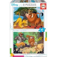 EDUCA Puzzle 2x20 peças, Animais Disney - 18103