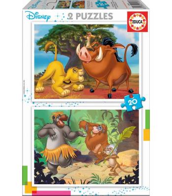 EDUCA Puzzle 2x20 peças, Animais Disney - 18103