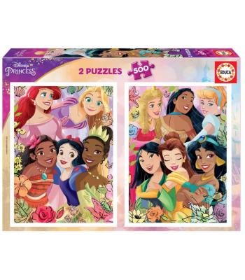 EDUCA Puzzle 2x500 peças, Princesas Disney - 19253 