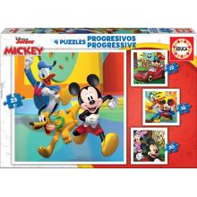 Educa - Pack de 4 puzzles progressivos - Mickey&Friends - 19294