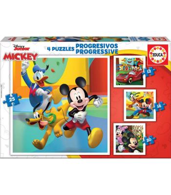 Educa - Pack de 4 puzzles progressivos - Mickey&Friends - 19294