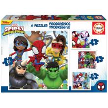 Educa - Pack de 4 puzzles progressivos - Spidey & His Amazing Friends - 19295