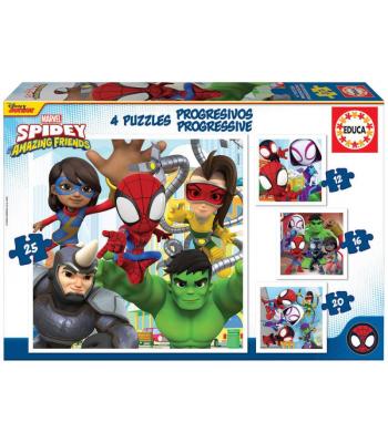 Educa - Pack de 4 puzzles progressivos - Spidey & His Amazing Friends - 19295