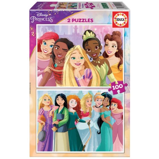 EDUCA Puzzle 2x100 Peças, Princesas - 19298 