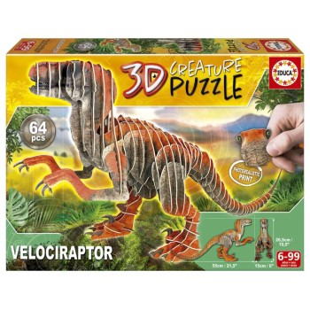 Puzzle 3D, Velociraptor - 19382 - Educa