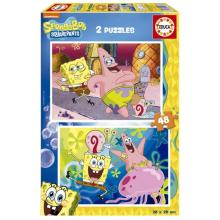 EDUCA Puzzle 2x48 peças, Bob esponja - 19388