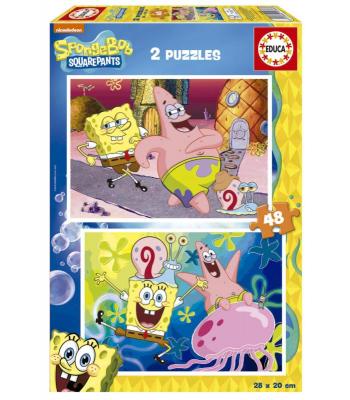 EDUCA Puzzle 2x48 peças, Bob esponja - 19388