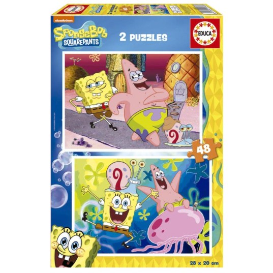 EDUCA Puzzle 2x48 peças, Bob esponja - 19388