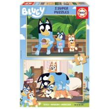 EDUCA Puzzle 2x16 peças em madeira, Bluey - 19406