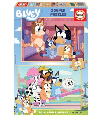 Educa Puzzle 2x25 peças em madeira - 19407 - Bluey 