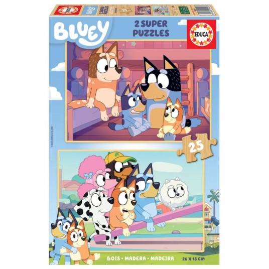 Educa Puzzle 2x25 peças em madeira - 19407 - Bluey 