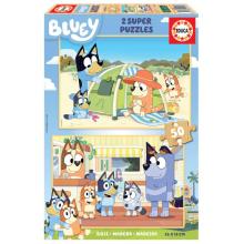 Educa Puzzle 2x50 peças em madeira - 19408 - Bluey