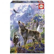 EDUCA Puzzle 500 peças, Lobos Nas Pedras - 19548