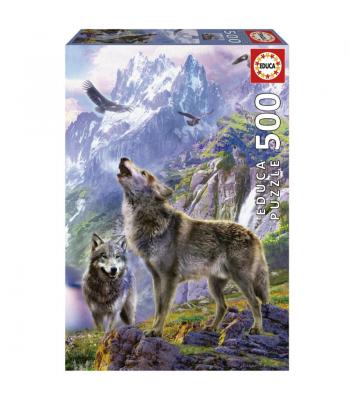 EDUCA Puzzle 500 peças, Lobos Nas Pedras - 19548