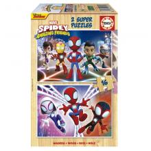 Educa Puzzle 2x16 peças, em madeira - Spidey - 19579