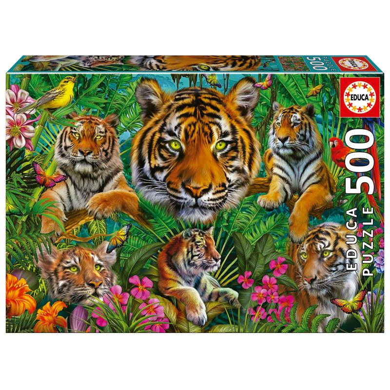 Educa Puzzle 500 peças, Tigres - 19902 