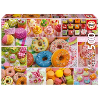 Puzzle 500 peças, Colagem de Doces - 19904 - EDUCA