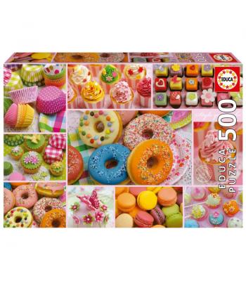 Puzzle 500 peças, Colagem de Doces - 19904 - EDUCA