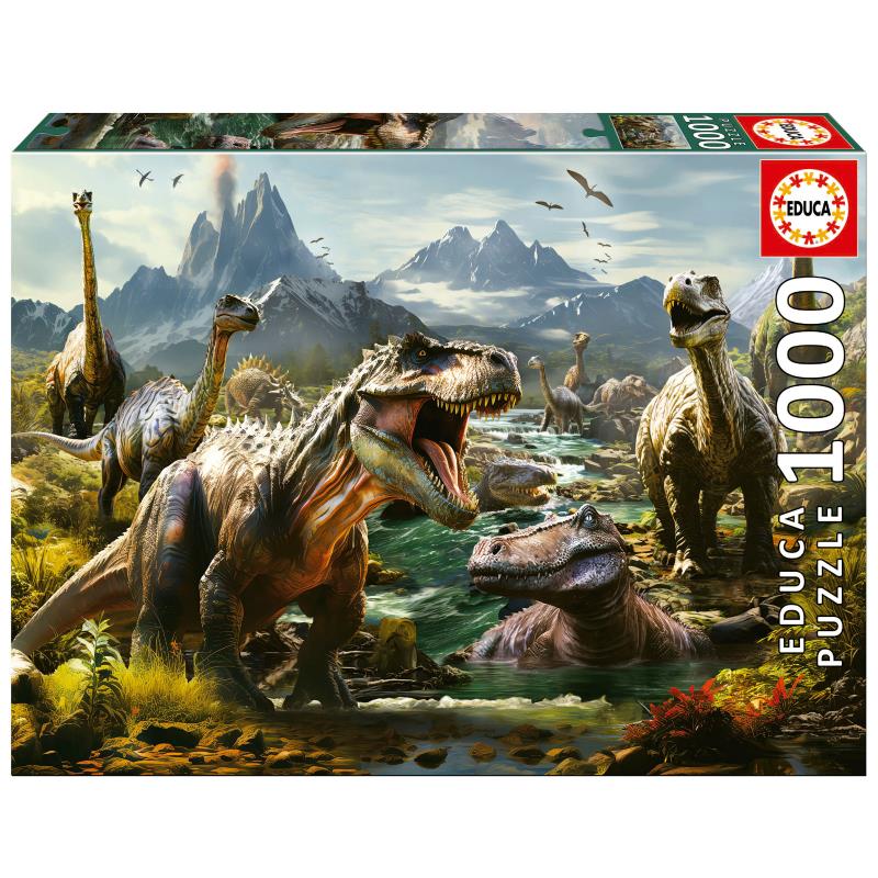 Educa Puzzle 1000 peças, Dinossauros Ferozes - 19924 