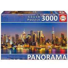 Puzzle 3000 peças, Skyline Nova Iorque Panorâmica - 19948 - EDUCA