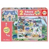 Educa Puzzle 2x100 peças, Interior/Exterior Casa - 19957 