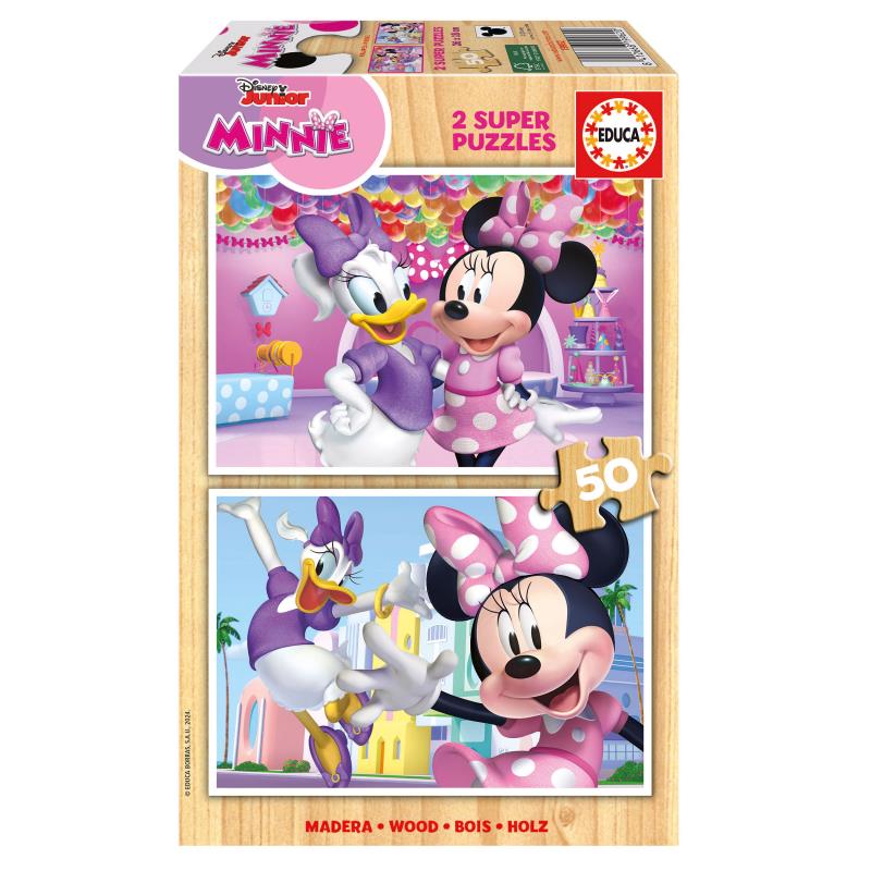 Educa Puzzle 2x50 peças em madeira, Minnie - 19962 