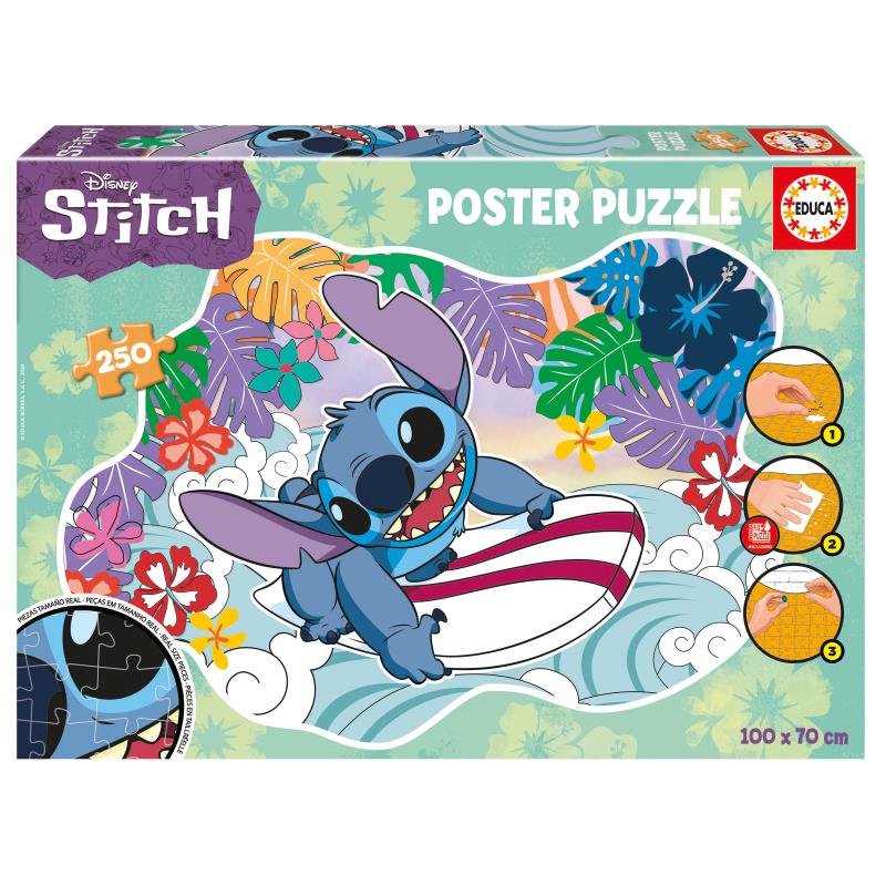 Educa Puzzle 250 peças, poster Stitch - 19963 