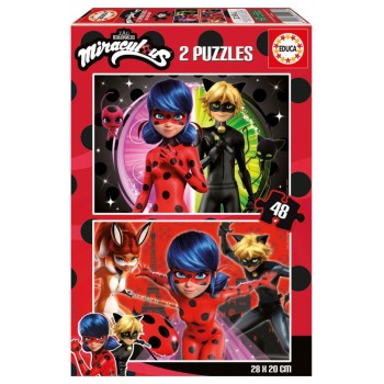 Educa Puzzle 2x48 peças - 19968 - Ladybug 