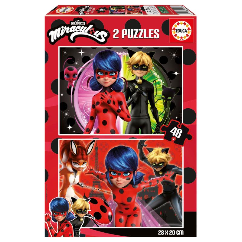 Educa Puzzle 2x48 peças - 19968 - Ladybug 