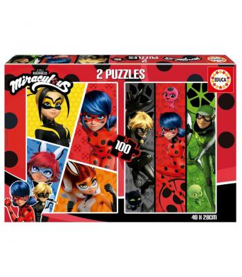 Educa Puzzle 2x100 peças Ladybug - 19969 