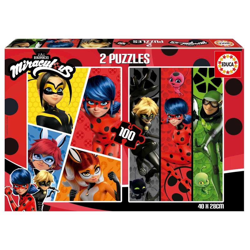 Educa Puzzle 2x100 peças Ladybug - 19969 
