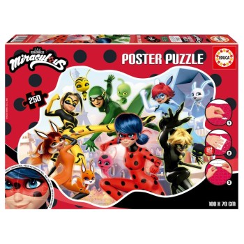 Educa Puzzle 250 peças, poster Ladybug - 19970 