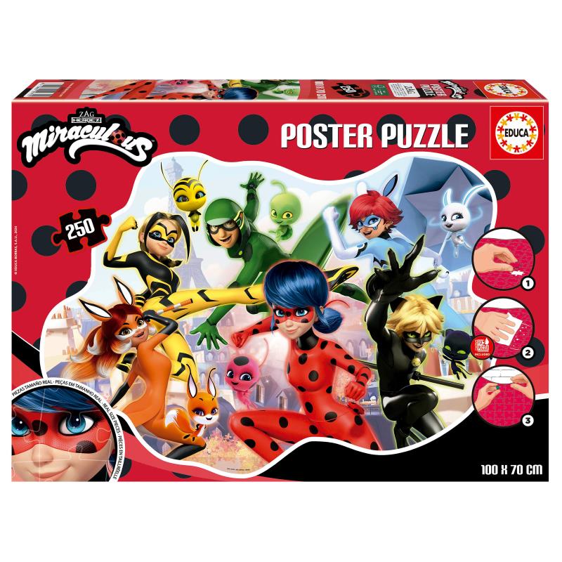 Educa Puzzle 250 peças, poster Ladybug - 19970 