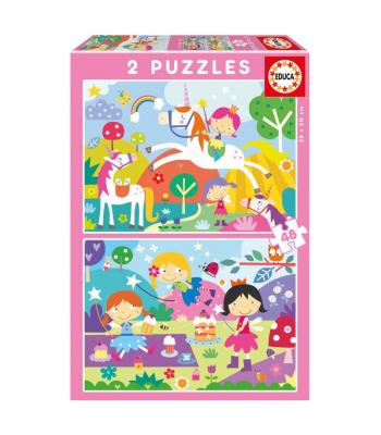 Educa Puzzle 2x48 peças - 19993 - Mundo de fantasia